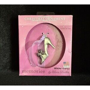 Genuine Pewter High Heel Shoe Christmas Ornament by Gloria Duchin Amethyst